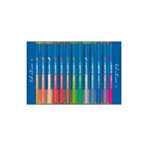 Pennarelli Giotto TurboPro doppia punta scalpello-pennello - conf. da 15 colori assortiti - F427800